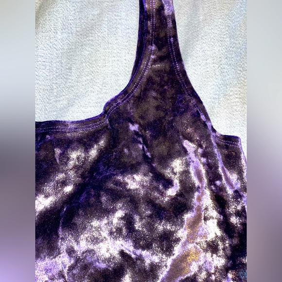 Purple Velvet Mini Dress - Picture 2 of 3